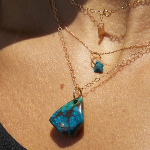 Collier Ginette NY LARGE JALA CHRYSOCOLLE ON CHAIN