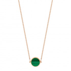 Collier Ginette NY MINI EVER MALACHITE DISC NECKLACE