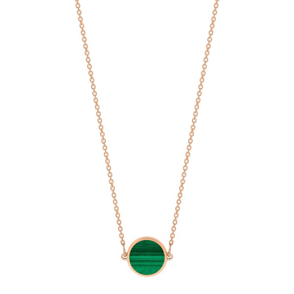 Collier Ginette NY MINI EVER MALACHITE DISC NECKLACE