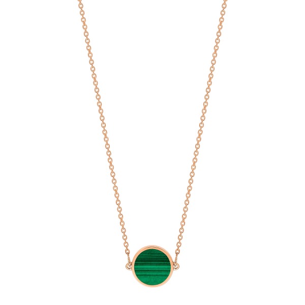 Collier Ginette NY MINI EVER MALACHITE DISC NECKLACE