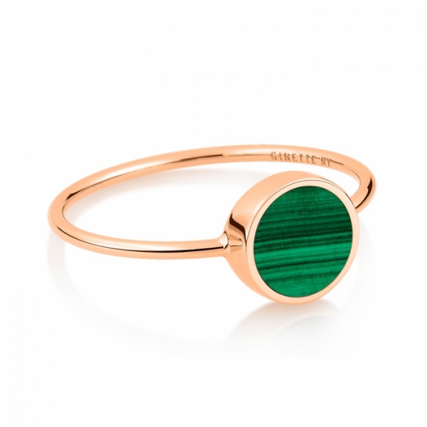 Bague Ginette NY MINI EVER MALACHITE DISC RING