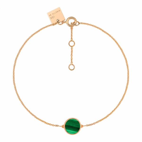 Bracelet Ginette NY MINI EVER MALACHITE DISC BRACELET