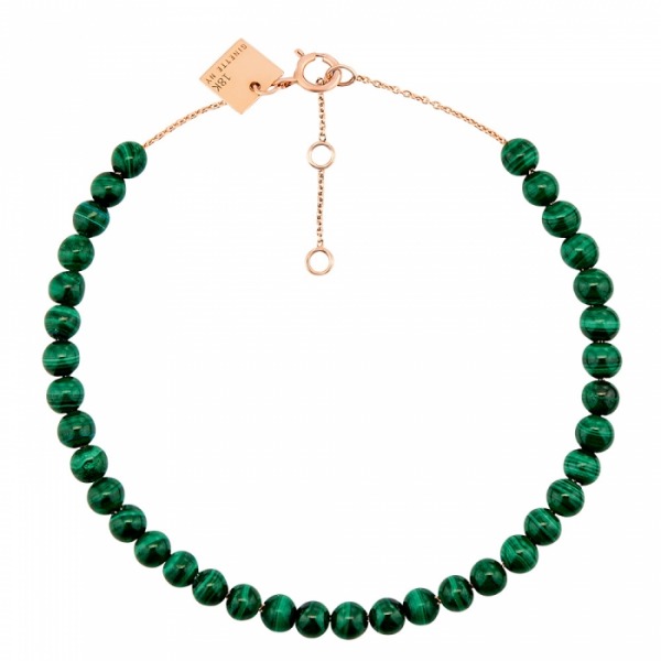 Bracelet Ginette NY MARIA MINI MALACHITE BEAD BRACELET