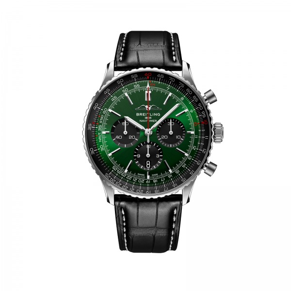 Montre Breitling Navitimer B01 Chronograph 46 Cadran Vert Bracelet Alligator