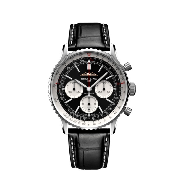 Montre Breitling Navitimer B01 Chronograph 43 Cadran Noir Bracelet Alligator