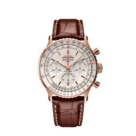 Montre Breitling Navitimer B01 Chronograph 41 Boîtier Or Rouge & Bracelet Alligator
