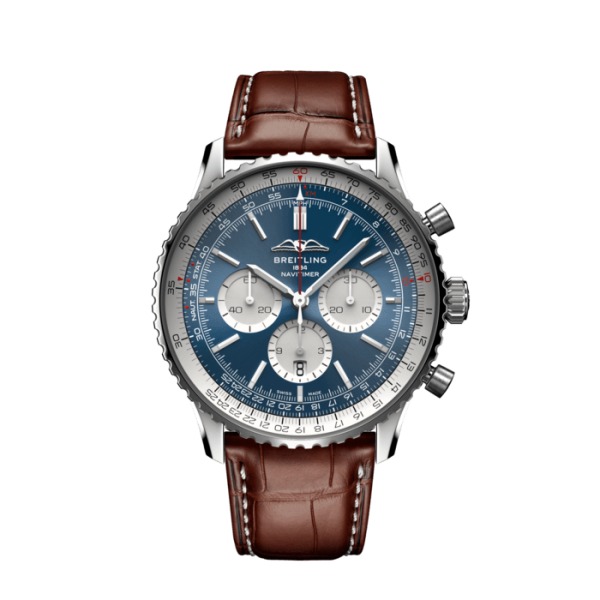 Montre Breitling Navitimer B01 Chronograph 46 Cadran Bleu Bracelet Alligator