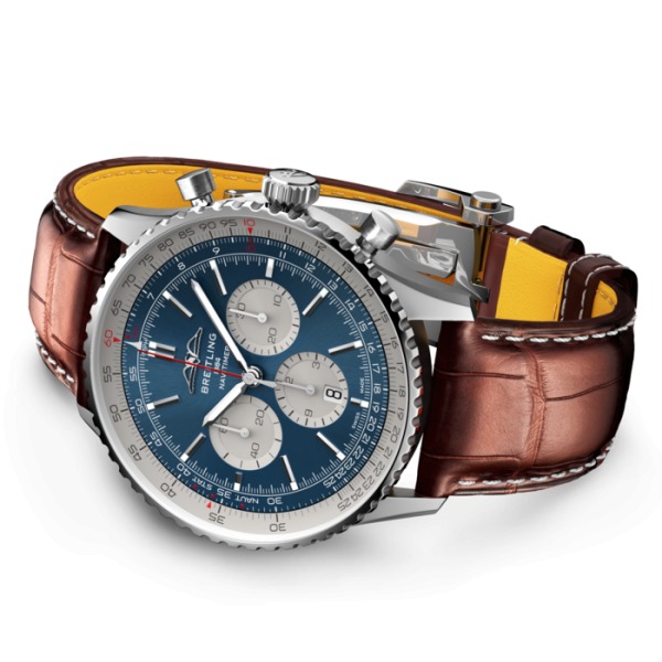 Montre Breitling Navitimer B01 Chronograph 46 Cadran Bleu Bracelet Alligator