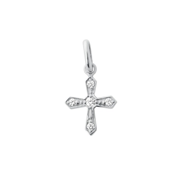 Pendentif gigi CLOZEAU Pendentif Croix vintage Or Blanc & Diamants