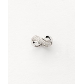 Bague Poiray Tresse Or Blanc Pavée Diamants