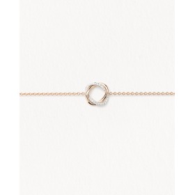 Bracelet Poiray Tresse Or Rose & Or Blanc Pavé Diamants