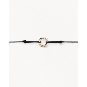 Bracelet Poiray Tresse Or Rose & Or Blanc sur Cordon