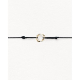 Bracelet Poiray Tresse Or Jaune & Or Blanc Pavé Diamants sur Cordon