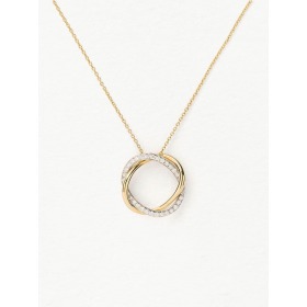 Collier Poiray Tresse Or Jaune & Or Blanc Pavé Diamants