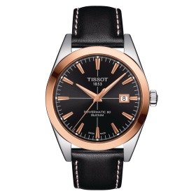 Montre Tissot Gentleman Powermatic 80 Silicium Solid 18K Gold bezel Bracelet Cuir