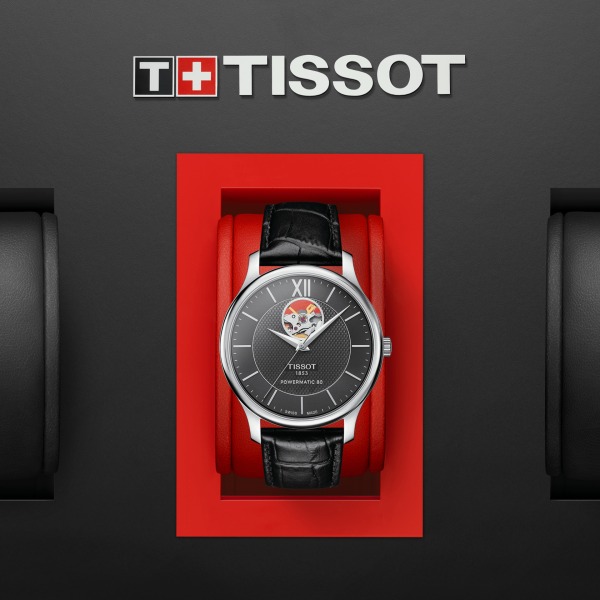 Montre Tissot Tradition Powermatic 80 Open Heart Bracelet Cuir