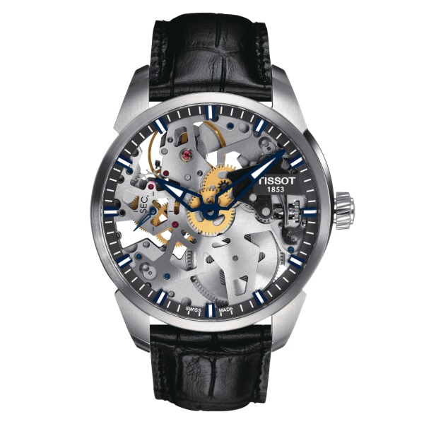 Montre Tissot T-Complication Squelette Mechanical Bracelet Cuir