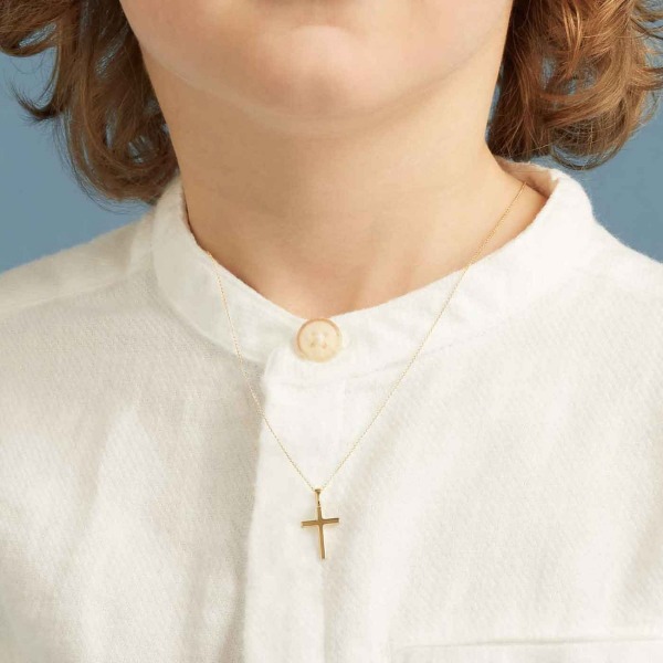 Pendentif Arthus Bertrand Croix Fil Carré Or Jaune