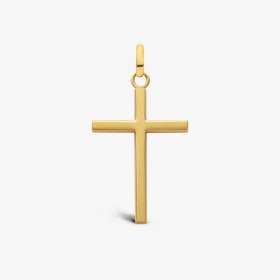 Pendentif Arthus Bertrand Croix Fil Carré Or Jaune Grand Modèle