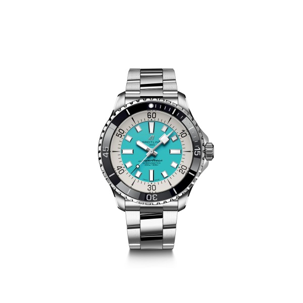 Montre Breitling Superocean 44 mm Automatic Cadran Turquoise Bracelet Acier