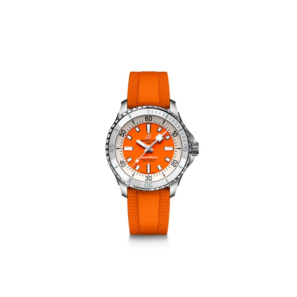 Montre Breitling Superocean Automatic 36 Cadran Orange Bracelet Caoutchouc