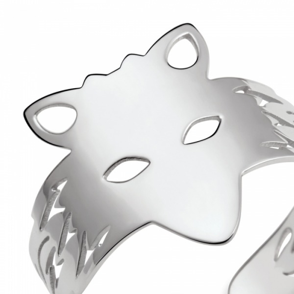 Bague Ginette NY WOLF RING Or Blanc