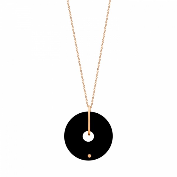 Collier Ginette NY MINI DONUT ONYX ON CHAIN