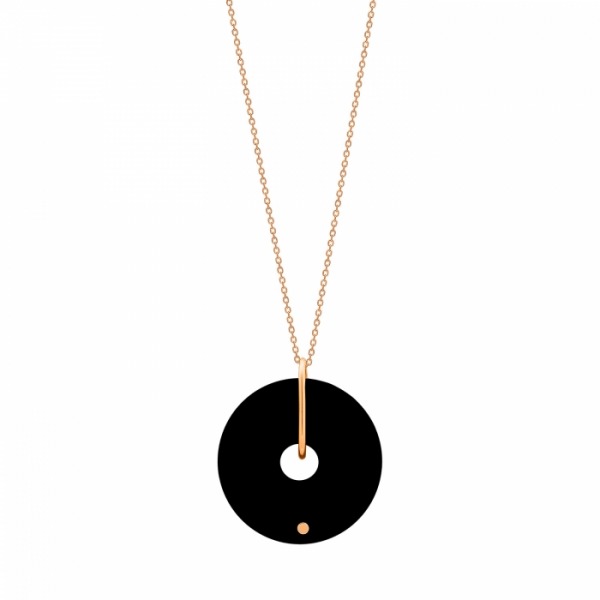 Collier Ginette NY MINI DONUT ONYX ON CHAIN