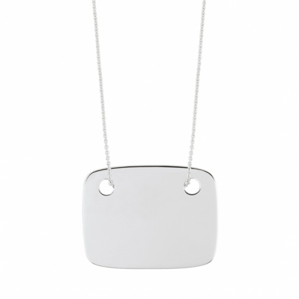 Collier Ginette NY PLATE ON CHAIN Or Blanc