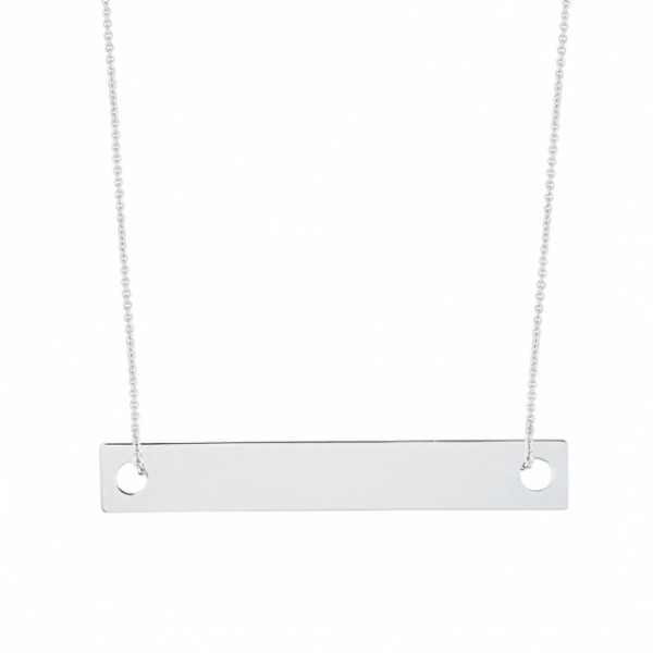 Collier Ginette NY BABY BAGUETTE ON CHAIN Or Blanc
