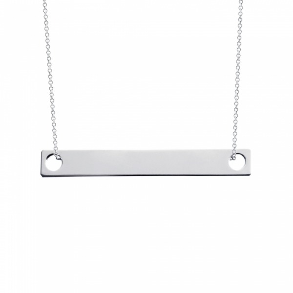 Collier Ginette NY BABY BAGUETTE ON CHAIN Or Blanc