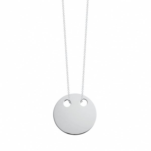 Collier Ginette NY MINI DISC ON CHAIN Or Blanc