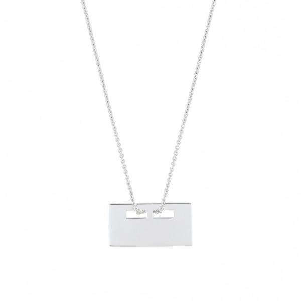 Collier Ginette NY BABY PLATE ON CHAIN Or Blanc