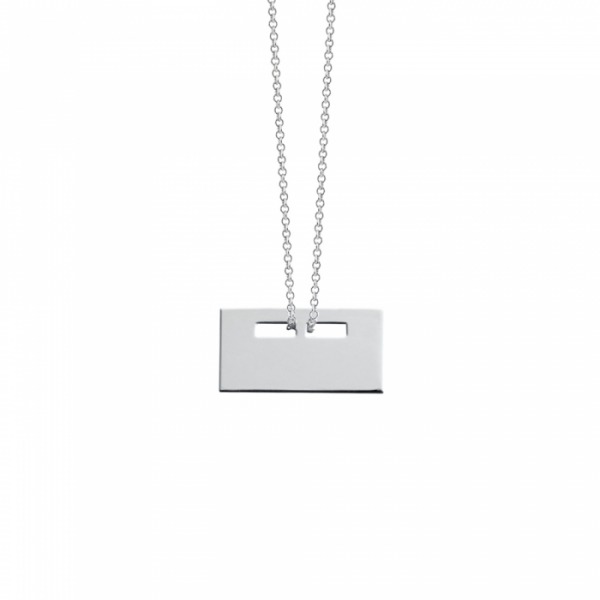 Collier Ginette NY BABY PLATE ON CHAIN Or Blanc
