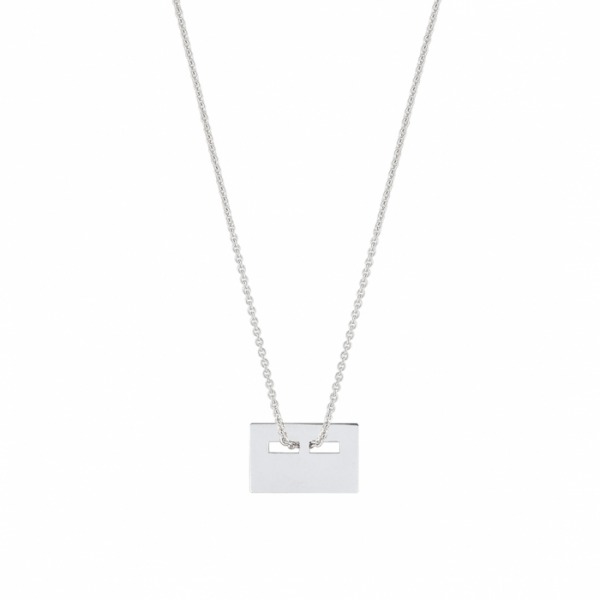 Collier Ginette NY MINI PLATE ON CHAIN Or Blanc