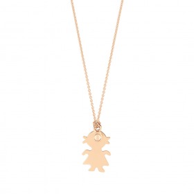 Collier Ginette NY LITTLE GIRL & BEAD ON CHAIN Or Rose