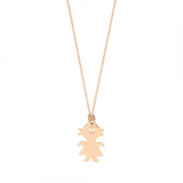 Collier Ginette NY LITTLE GIRL & BEAD ON CHAIN Or Rose