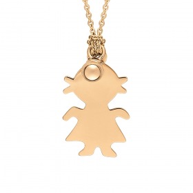 Collier Ginette NY LITTLE GIRL & BEAD ON CHAIN Or Rose