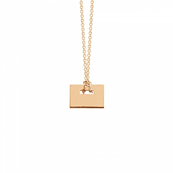 Collier Ginette NY LITTLE PLATE ON CHAIN Or Rose