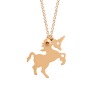 Collier Ginette NY LITTLE UNICORN & BEAD ON CHAIN Or Rose