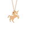 Collier Ginette NY LITTLE UNICORN & BEAD ON CHAIN Or Rose