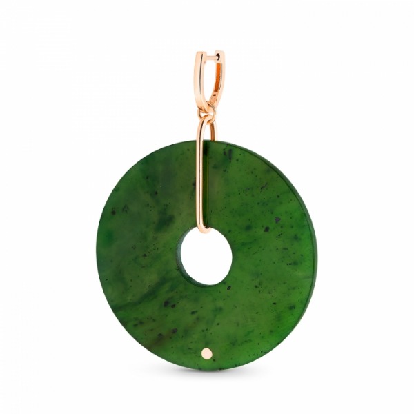 Boucle d'Oreille Ginette NY SOLO JUMBO DONUT JADE HOOP