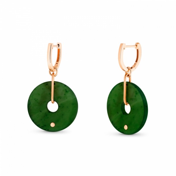 Boucles d'Oreille Ginette NY DONUT JADE HOOPS