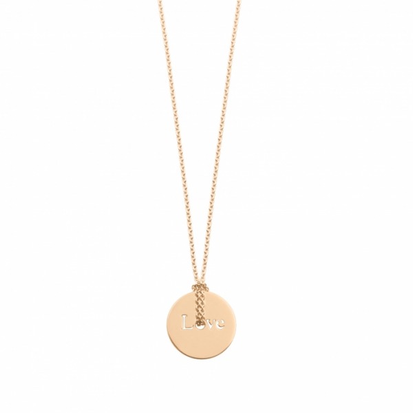 Collier Ginette NY LITTLE TOKEN "LOVE"ON CHAIN Or Rose