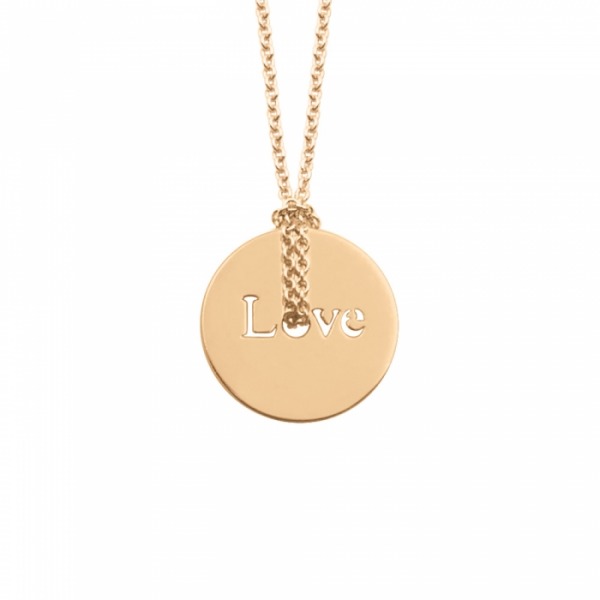 Collier Ginette NY LITTLE TOKEN "LOVE"ON CHAIN Or Rose