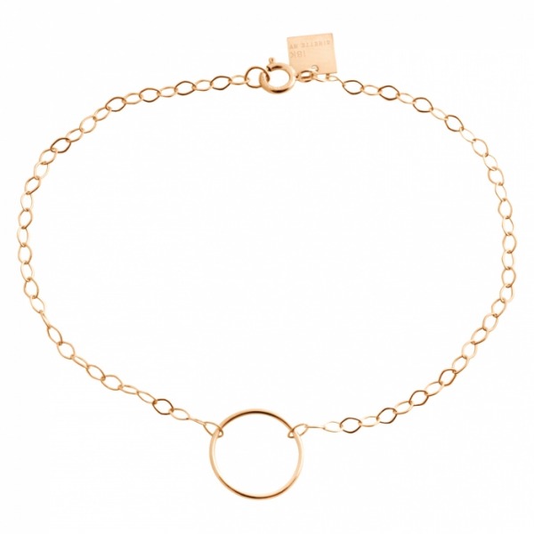 Collier Ginette NY LITTLE CIRCLE BRACELET ON CHAIN Or Rose