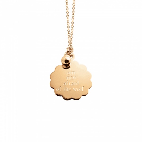 Collier Ginette NY I AM NOT AFRAID OF THE WOLF ON CHAIN Or Rose