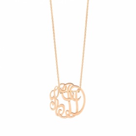 Collier Ginette NY LITTLE LACE MONOGRAM "KID"ON CHAIN Or Rose