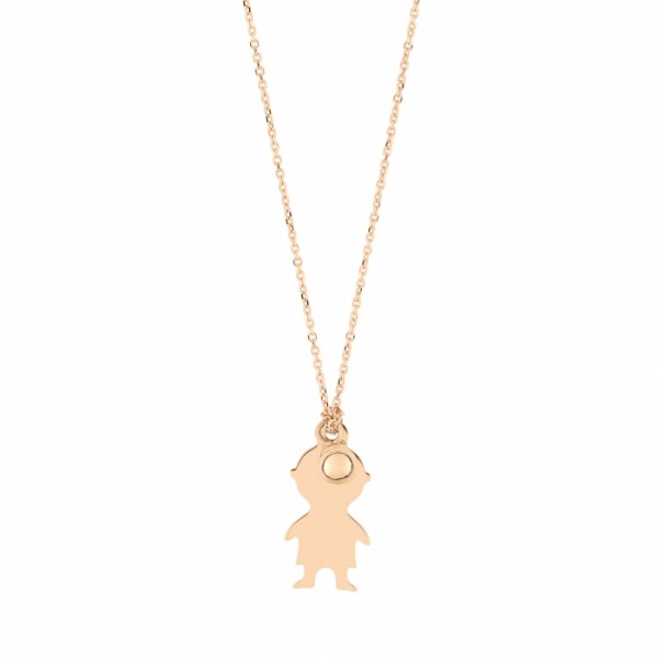 Collier Ginette NY LITTLE BOY WITH BEAD ON CHAIN Or Rose