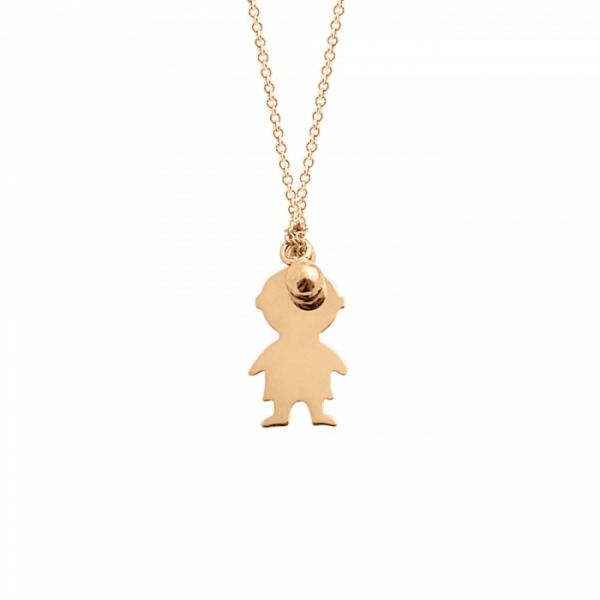 Collier Ginette NY LITTLE BOY WITH BEAD ON CHAIN Or Rose